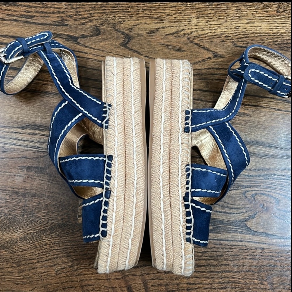 Prada Crisscross Suede Espadrille Sandals Size 36 1/2 (6.5) - Picture 5 of 8